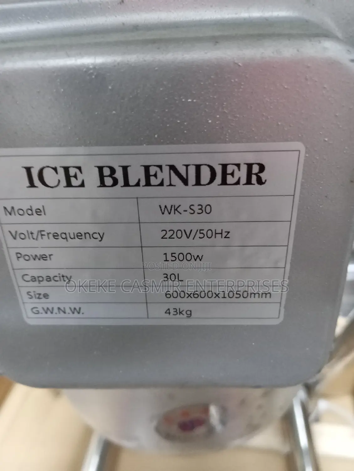 30 Liters Stainless Steel Ice Blender
