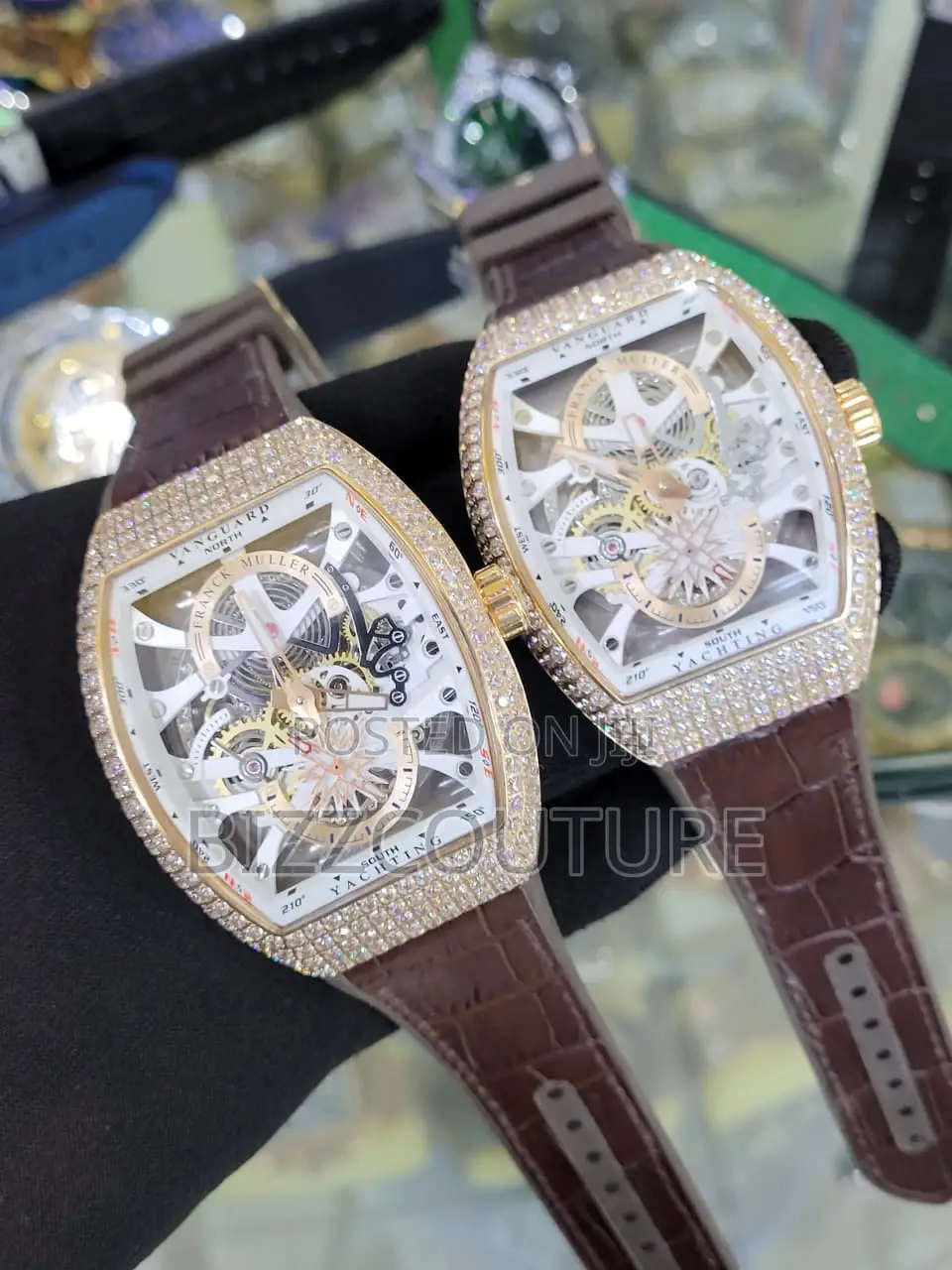 Original Franc Muller Mechanical Brown Leather Strap Watch