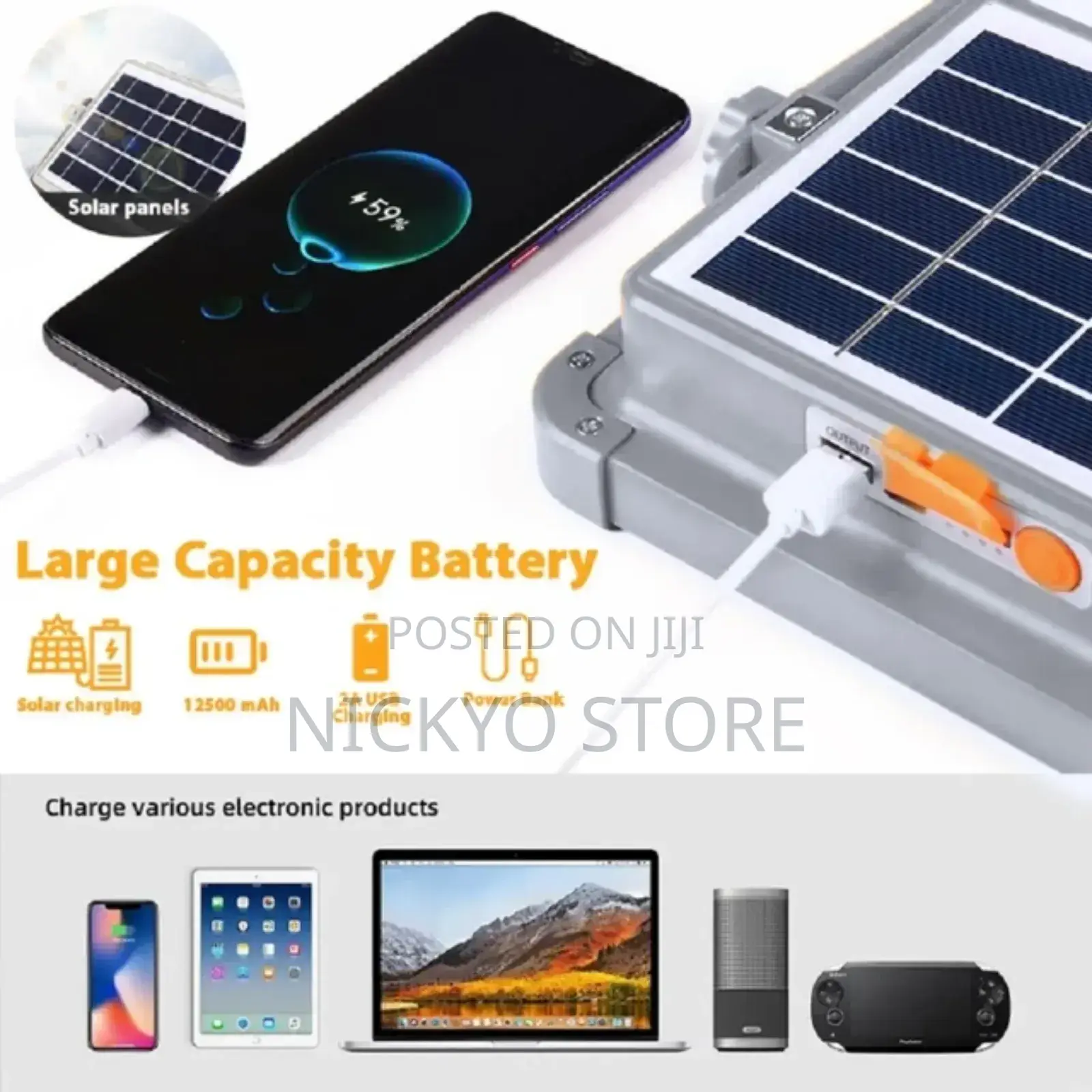 USB Rechargeable Solar LED Light With Lantern, Tent Lamp