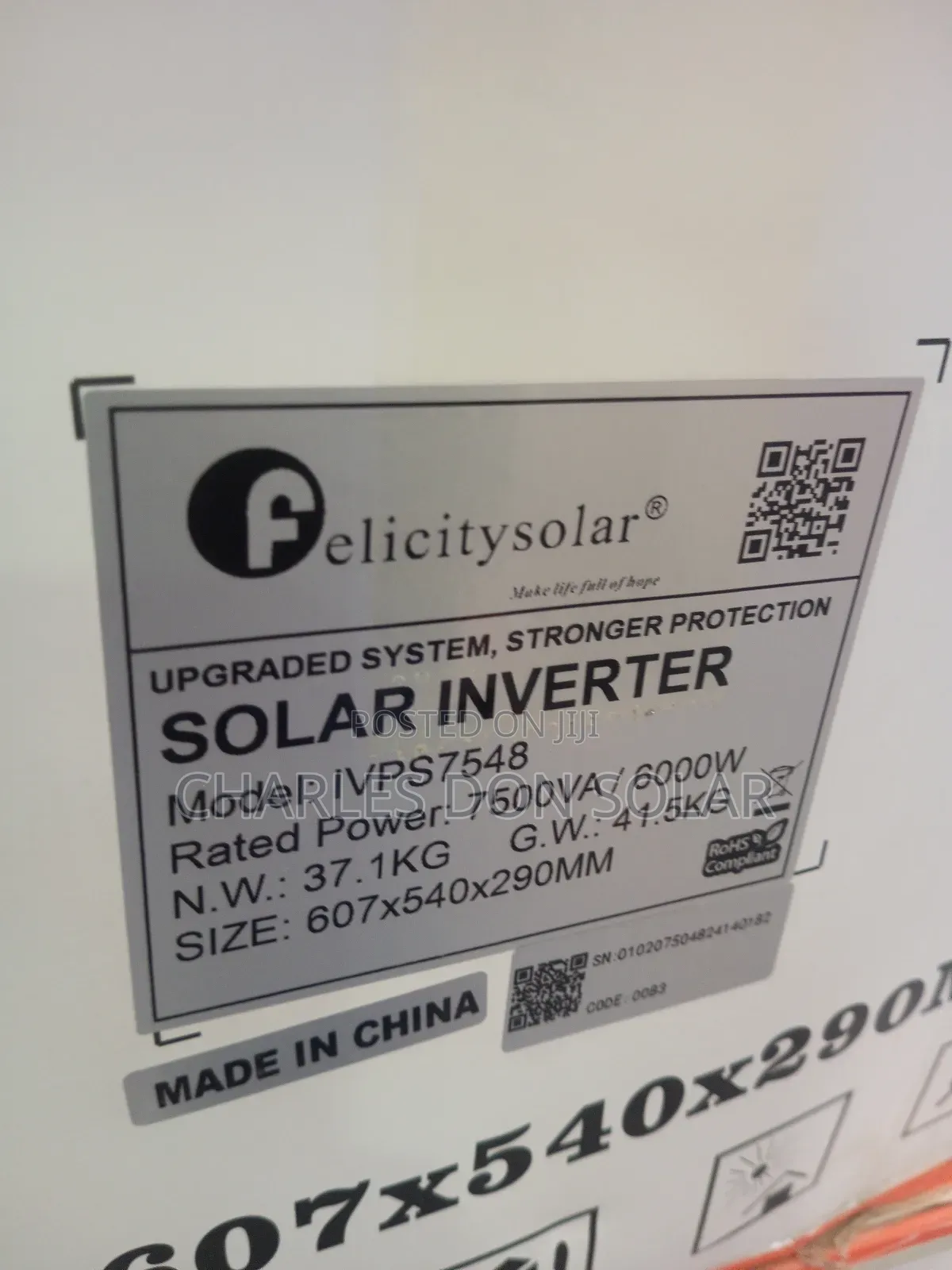7.5kva Felicity Inverter Non Hybrid