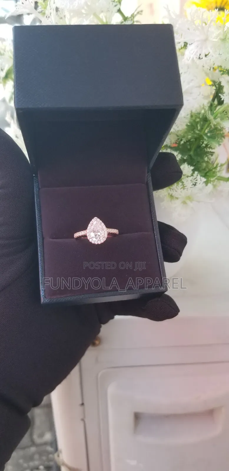 S925 Pear Shapesilver Engagement Ring
