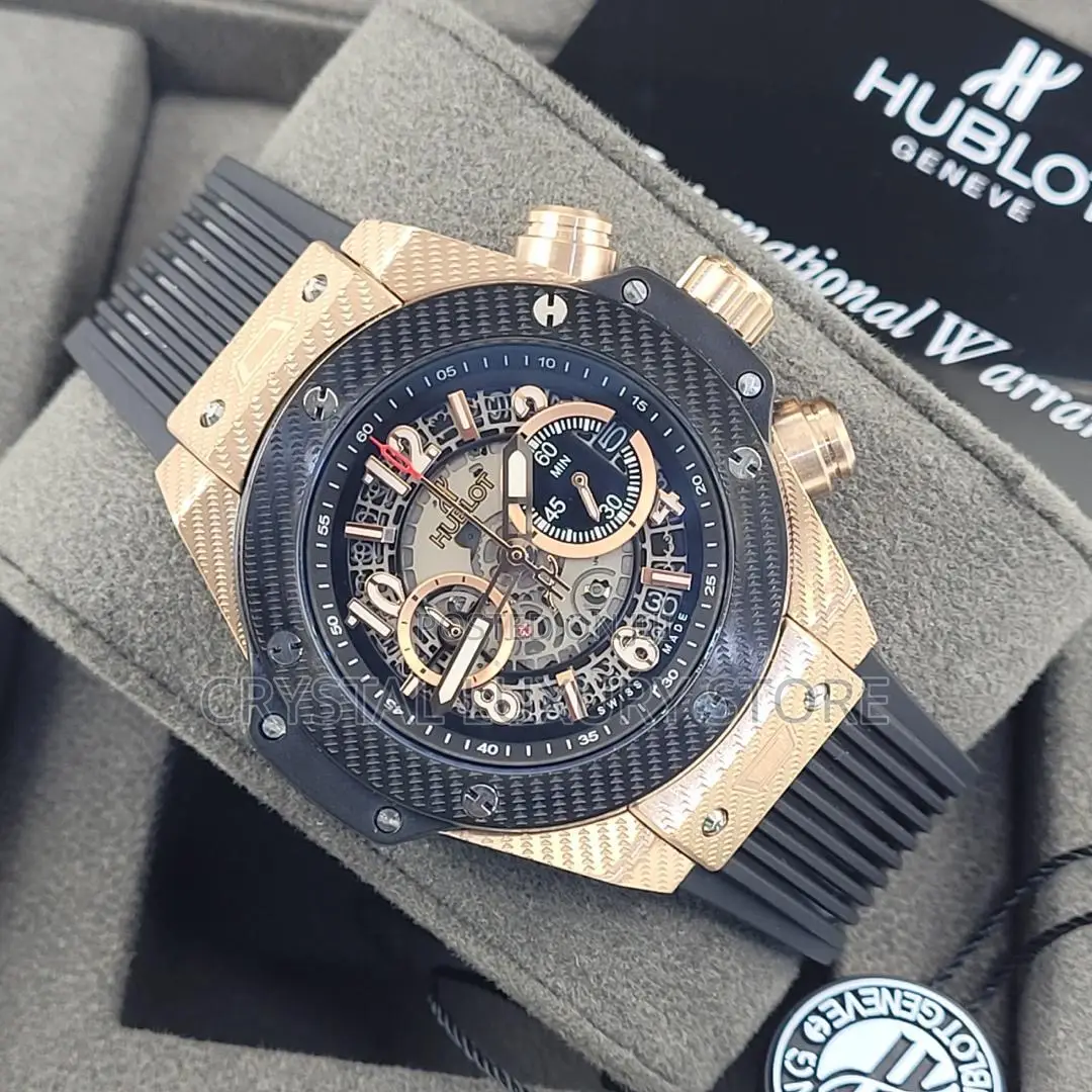 Hublot Quality Luxury Men Rubber Strap Wristwatch
