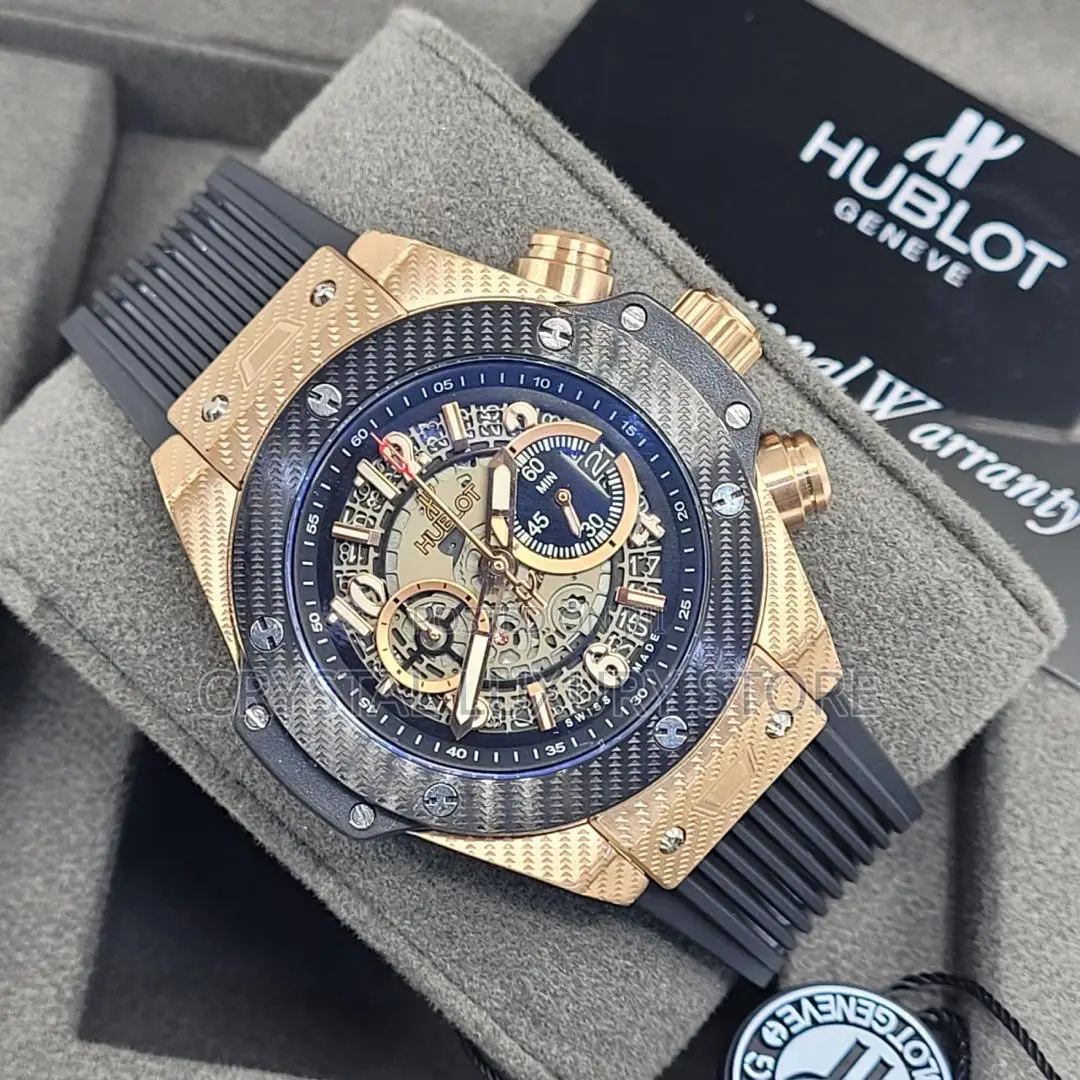 Hublot Quality Luxury Men Rubber Strap Wristwatch