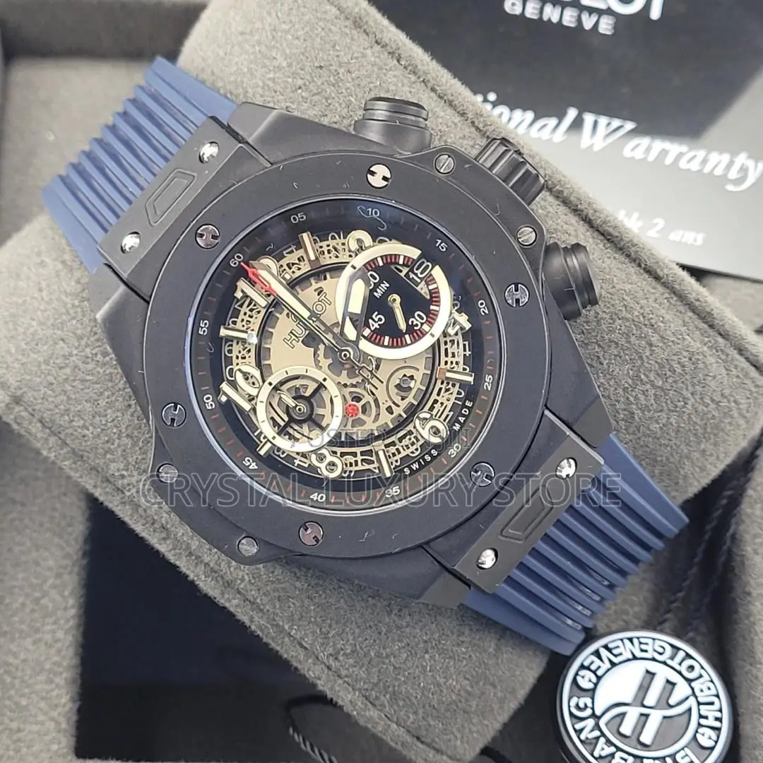 Hublot Quality Luxury Men Rubber Strap Wristwatch