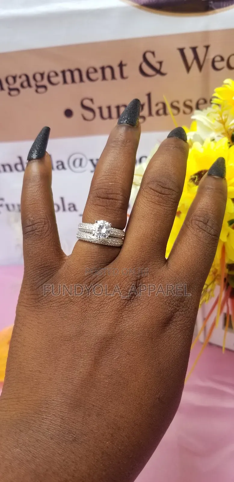 S925 Square Sterling Silver Bridal Wedding Ring