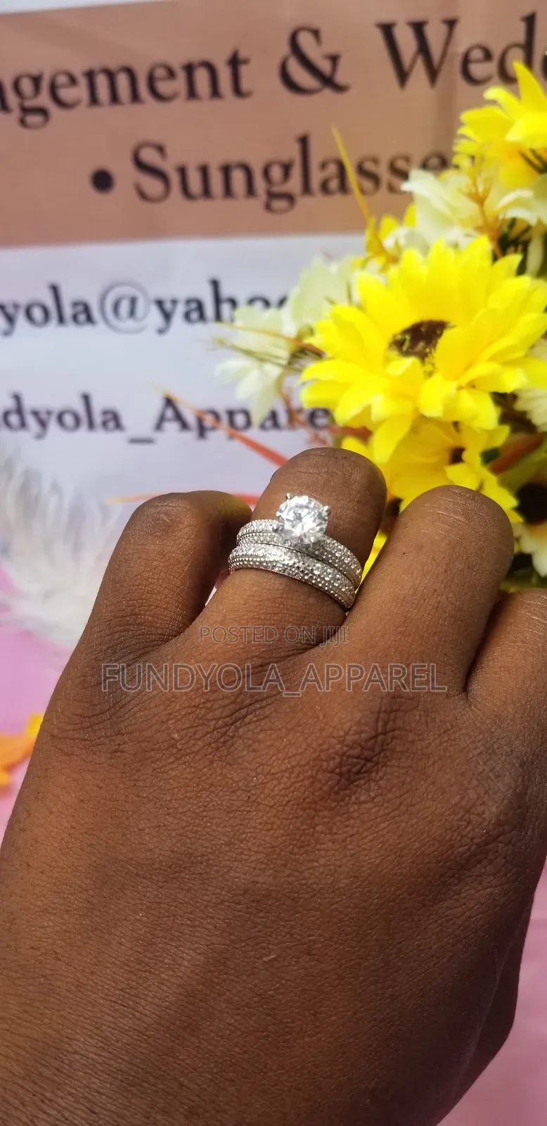 S925 Square Sterling Silver Bridal Wedding Ring