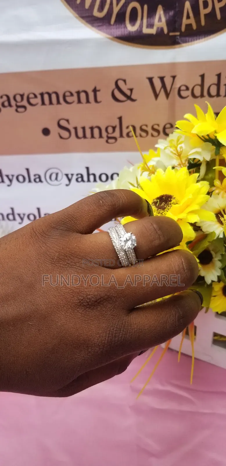 S925 Square Sterling Silver Bridal Wedding Ring