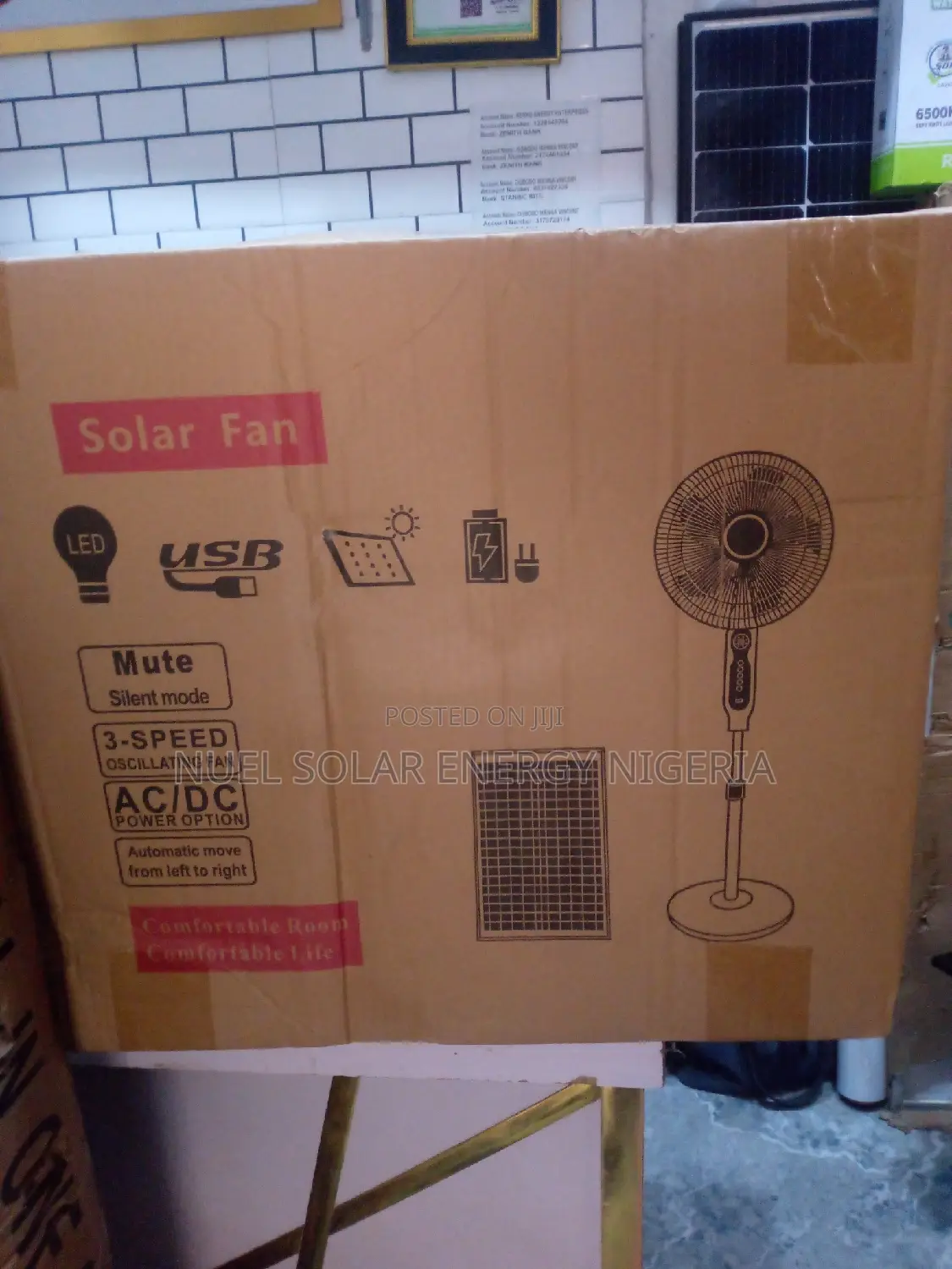 Rechargeable Fan 16 Inches It Comes With Panel Ad Bulb