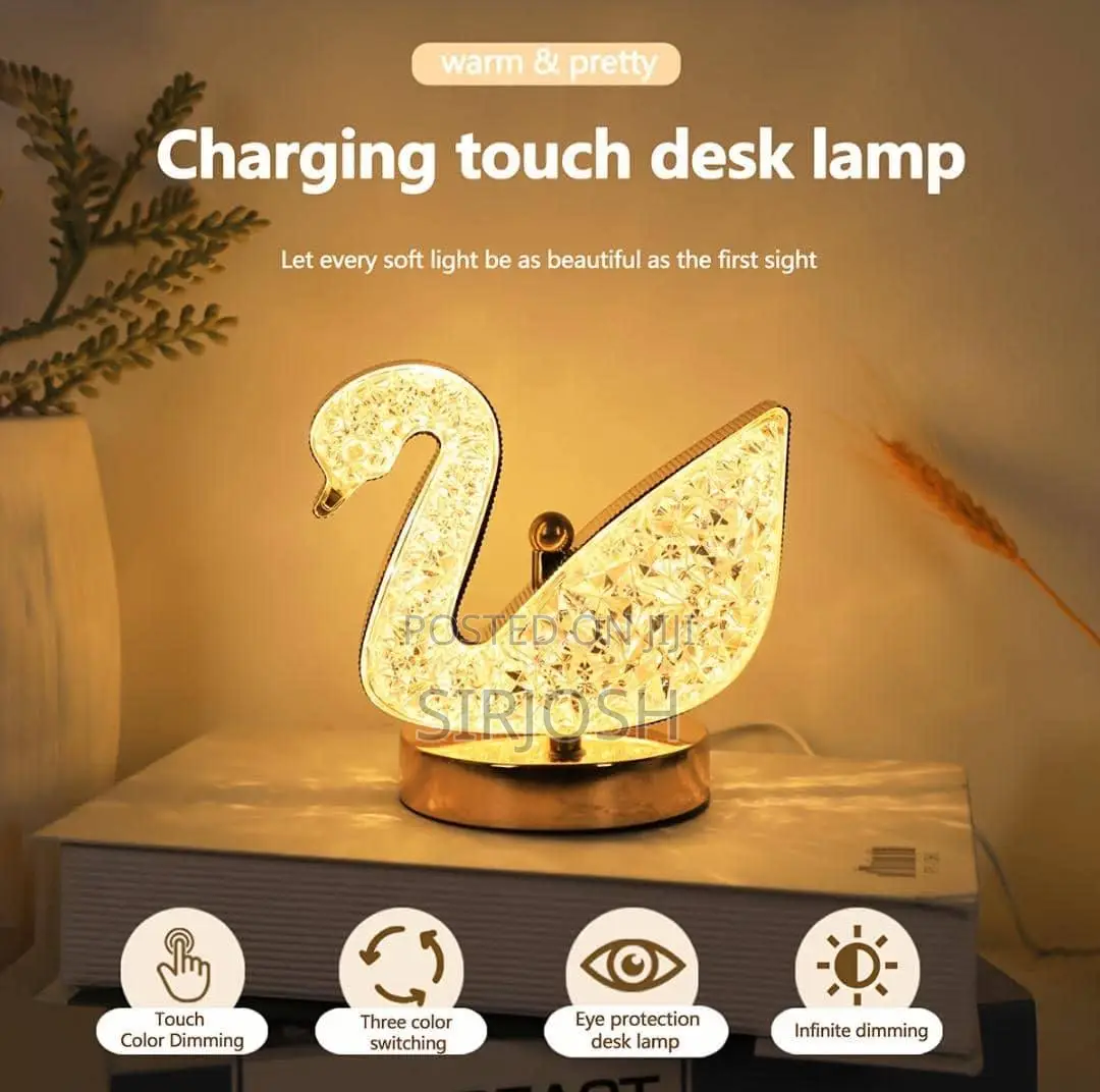Swan Diamond Crystal Rechargeable Light Decor