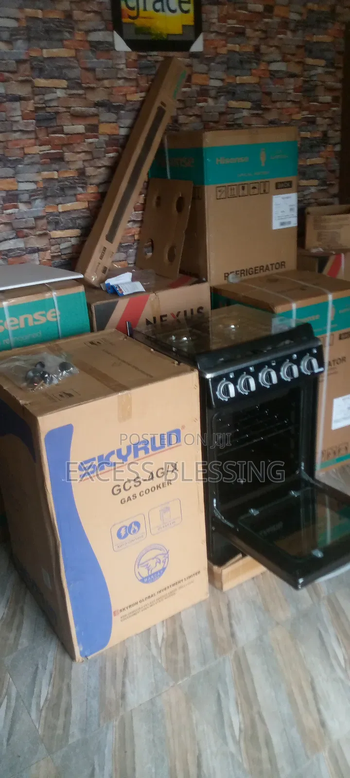 New In Skyrun 50/50 Standing Gas Cooker+ Oven_gcs_4gix