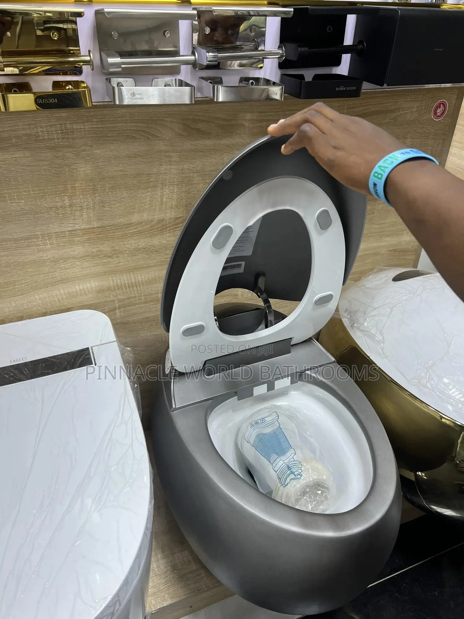 Gray England Egg Smart WC With Pan Connector