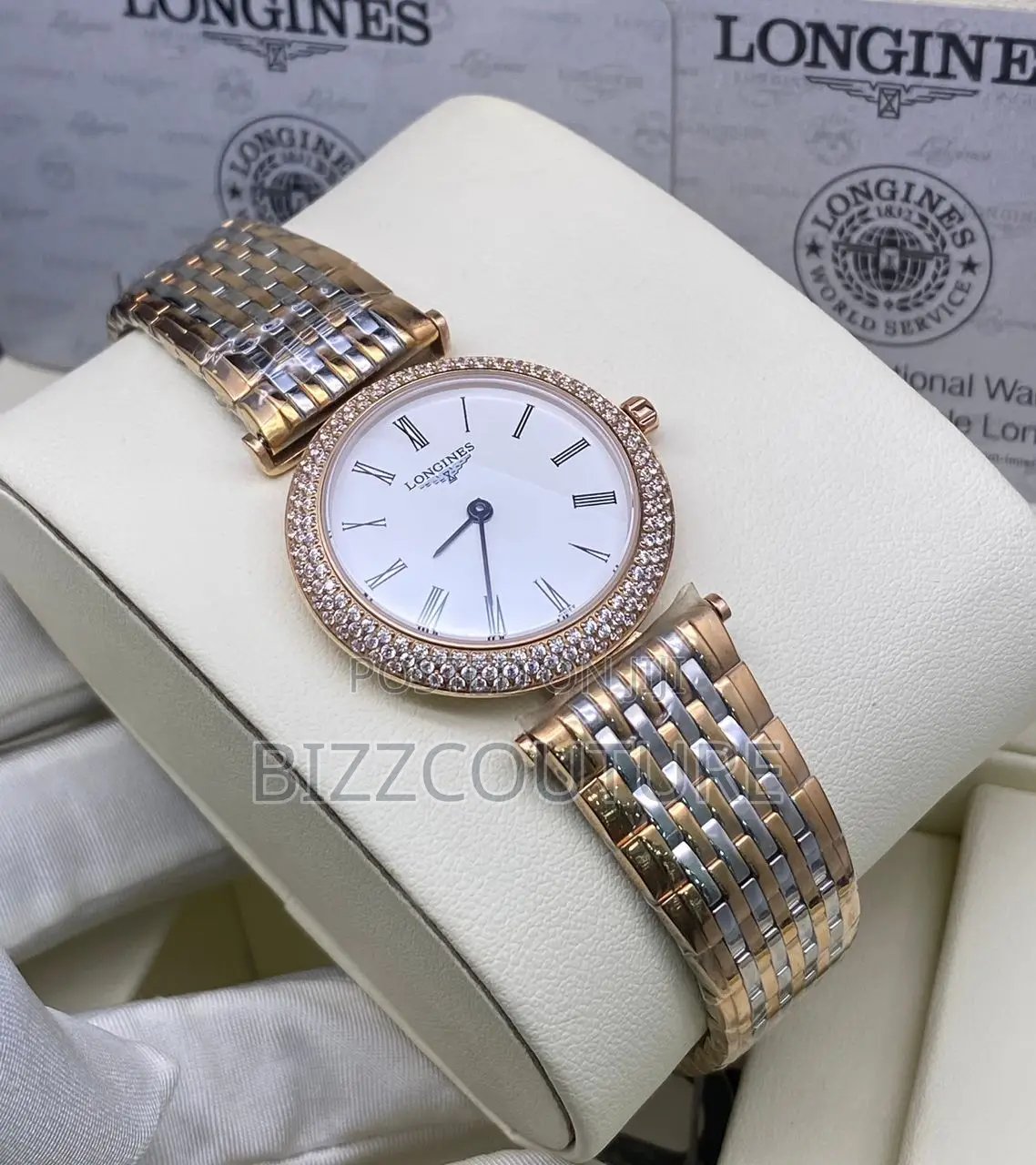 Original Longines Ladies Gold Mix Silver Chain Watch