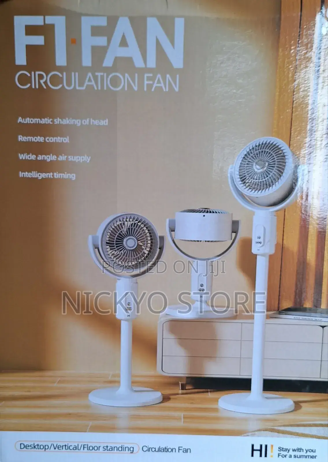 Rechargeable Standing Fan With Remote Control