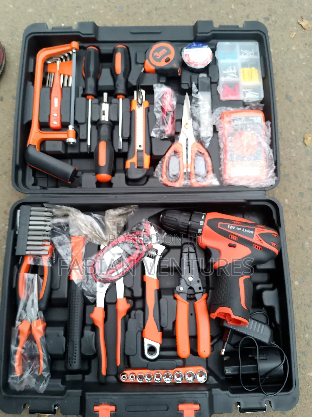 Battery Drilling Machine With Set of Tools Box