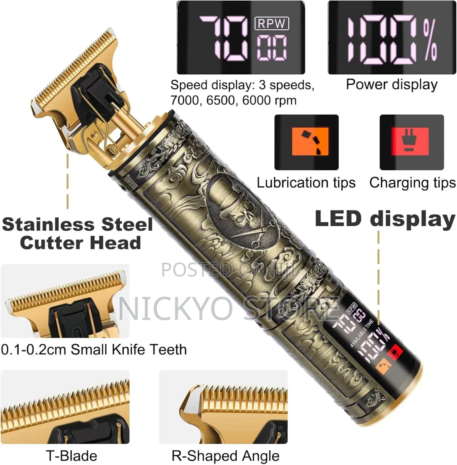 Men's Beard Trimmer, Lightweight Trimmer With LCD Display