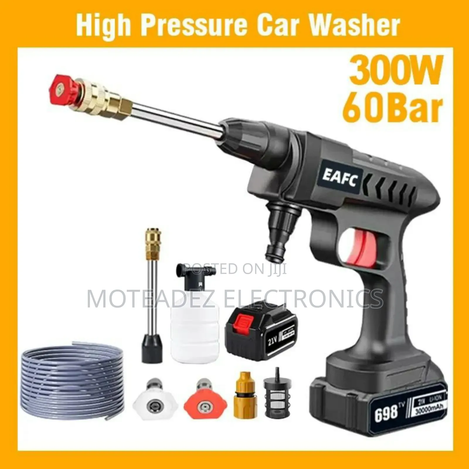 High Pressure 2 Rechargeable Batteries Car Wash Gun Machine