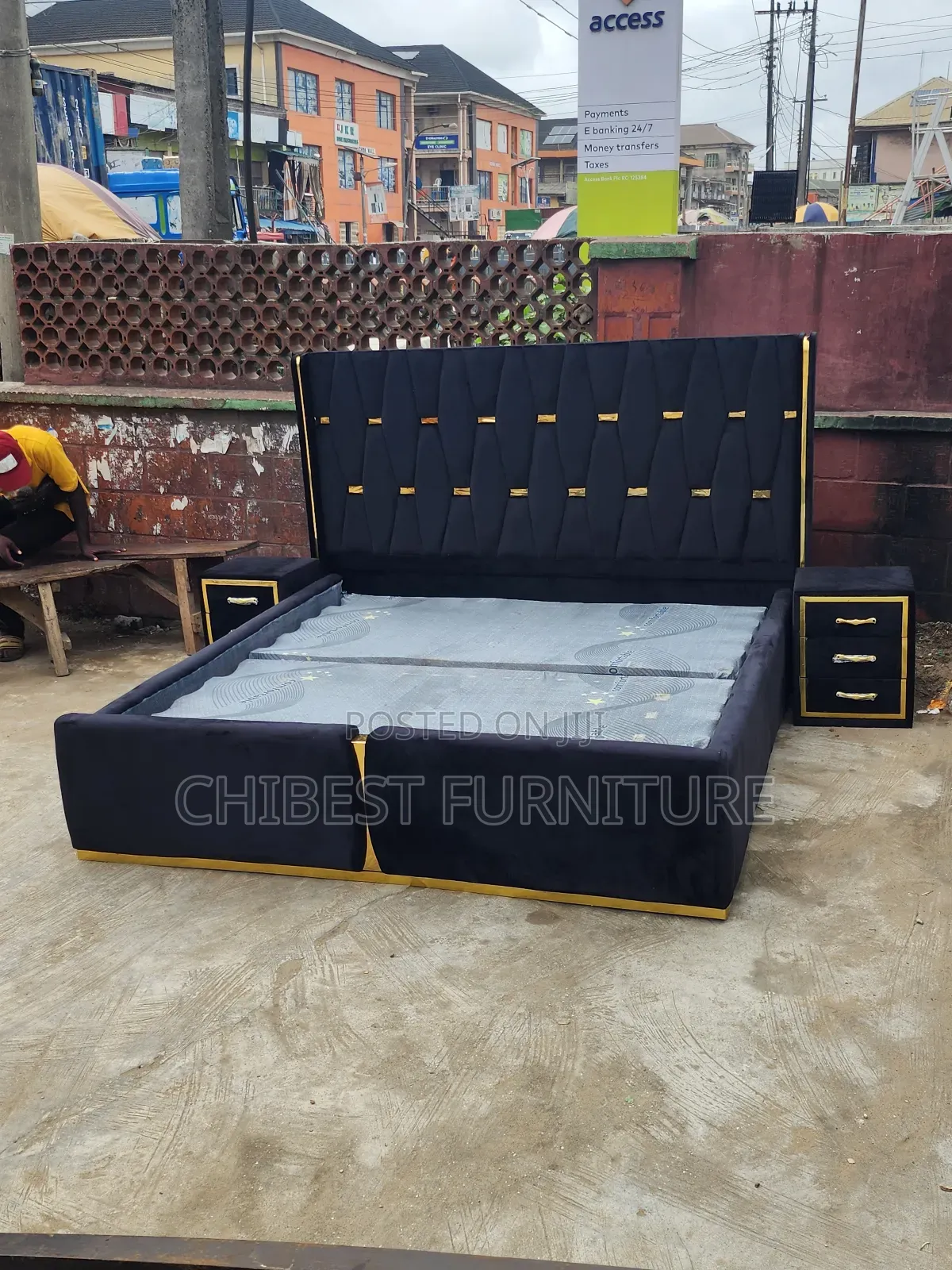 Quality 6by6 Upholstery Padded Bed Frame With Two Bed Sides