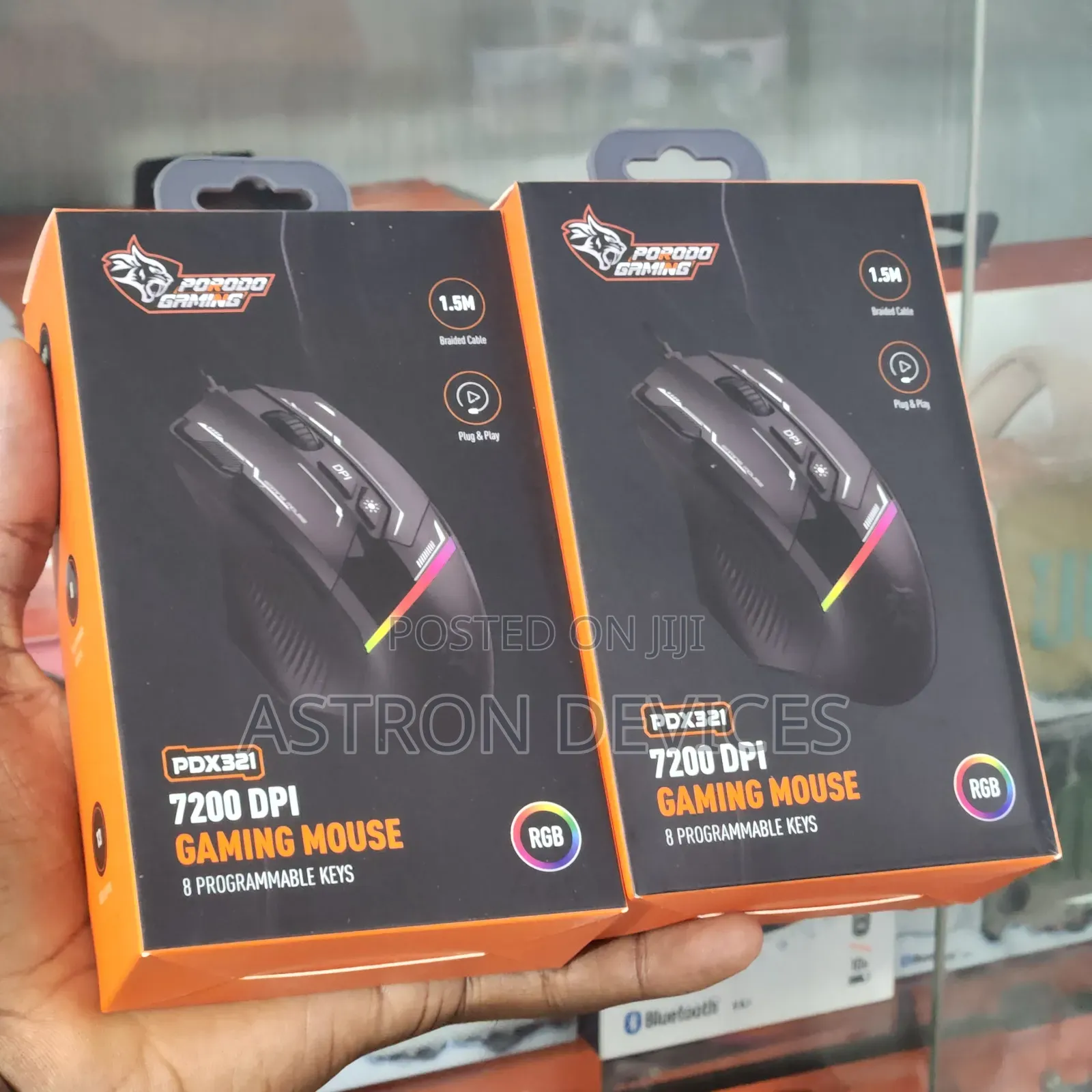 Porodo Gaming 8D RGB Wired Mouse DPI 7200