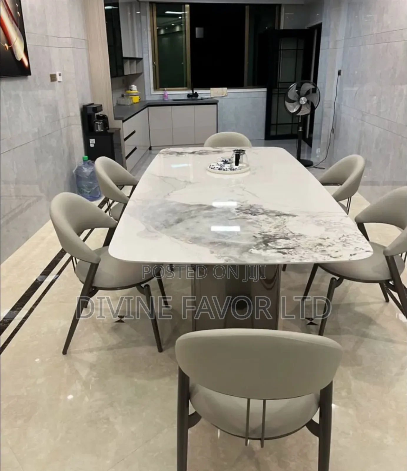 Special Dining Set by 6 Seater With Marble Top Table.