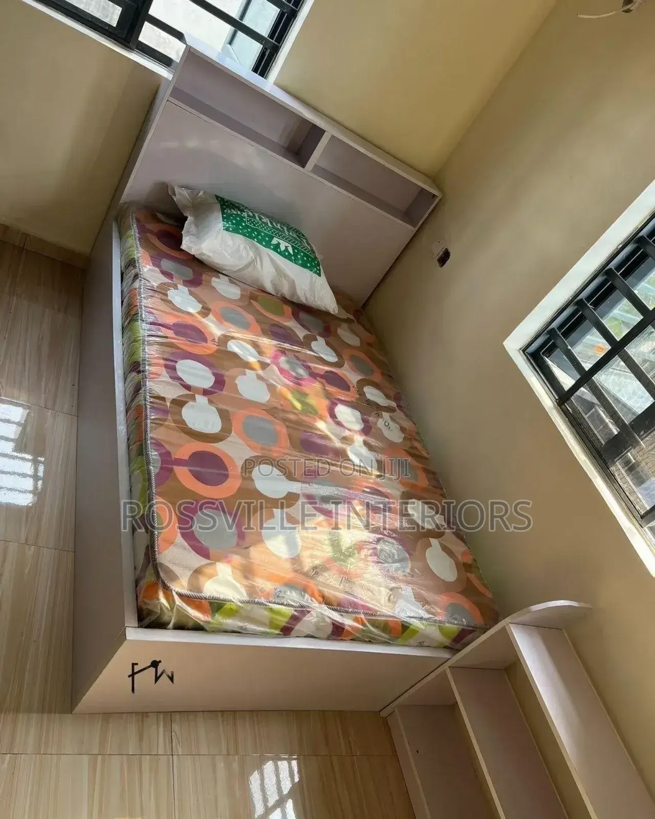 4.5ftby6ft Bedframe With Headboard Shelf