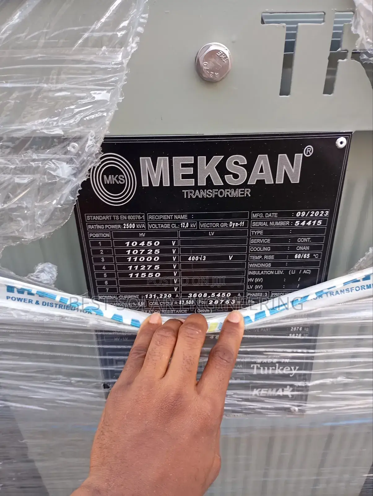 2.5mva 11/0.400kv or 2500kva 11/0.400kv Meksan Transformer