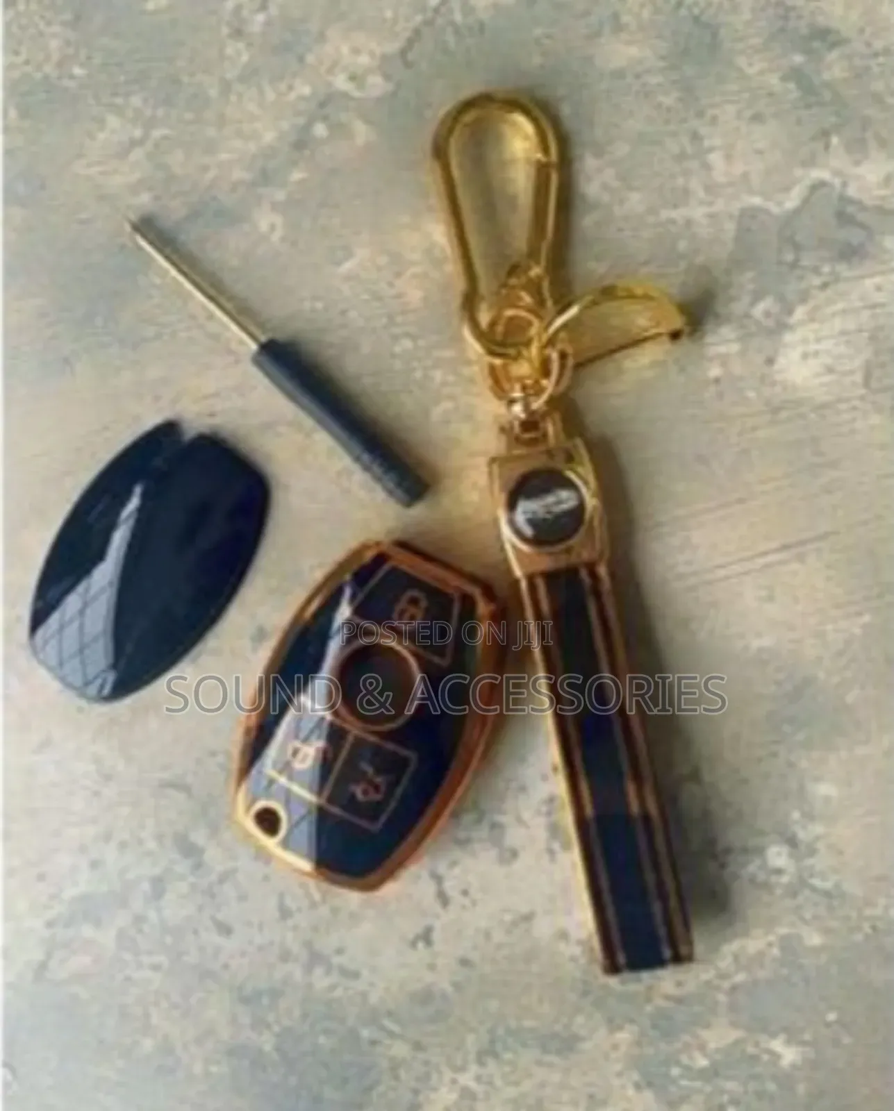Mercedes Benz GLK 3 Buttons Black Gold Tpu Key Cover