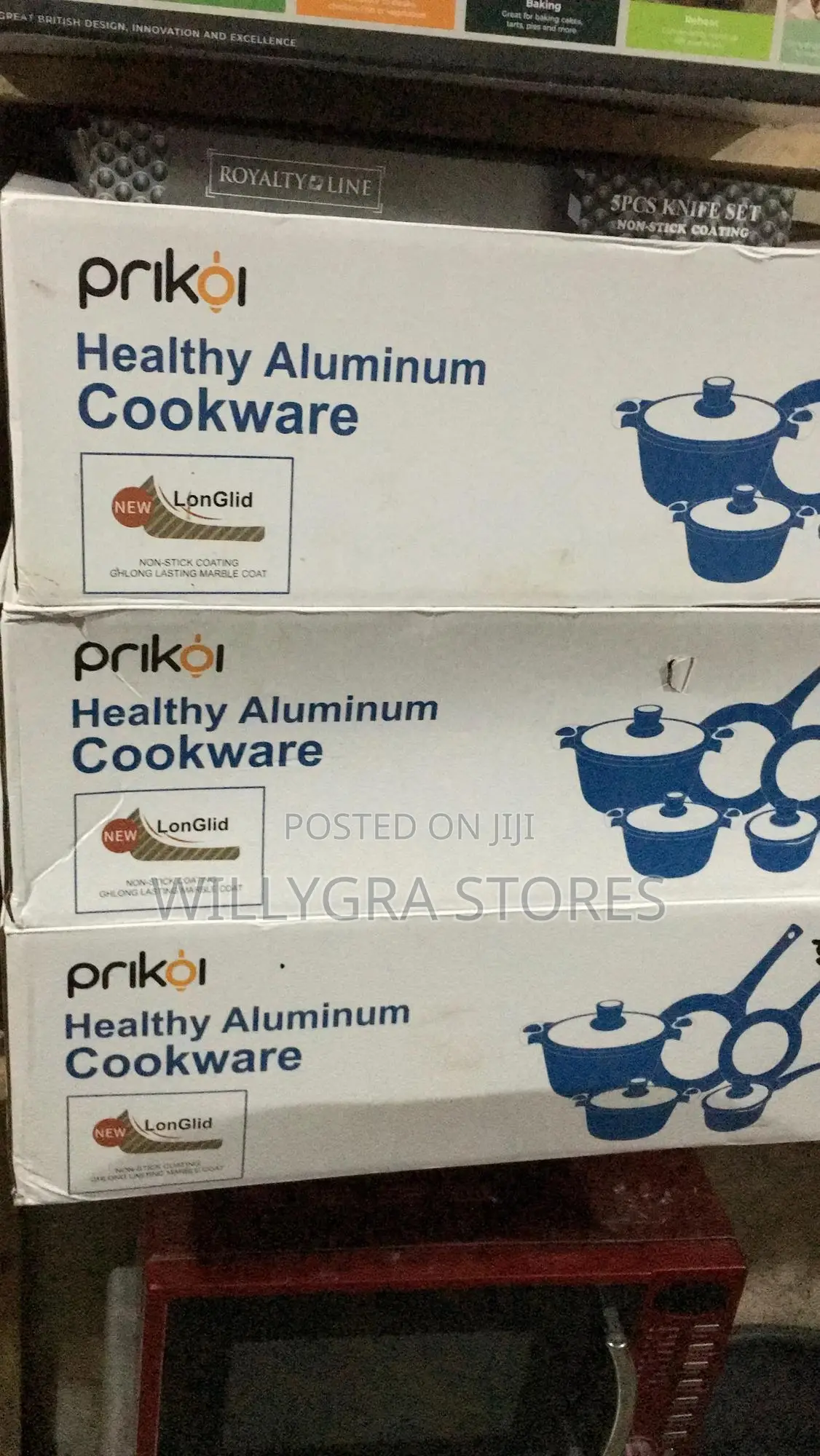 Prikoi Cookware Set, Non Stick Coating Long Lasting Marble
