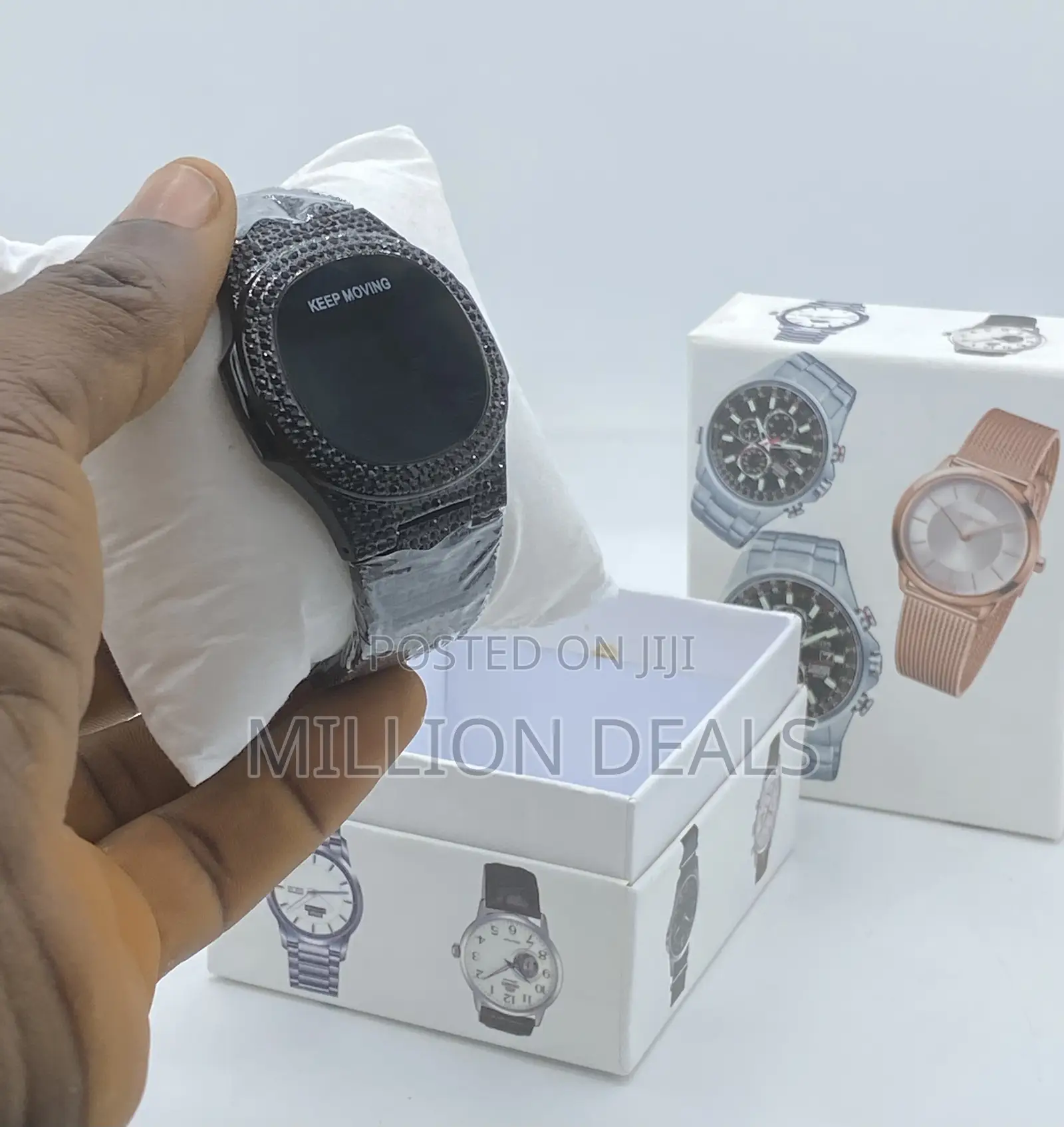 Iced Stones Classic Black Men’S Screen Touch Wrist Watch
