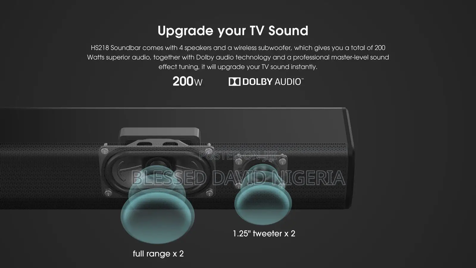 Hisense HS218 2.1ch 200W Soundbar With Wireless Subwoofer