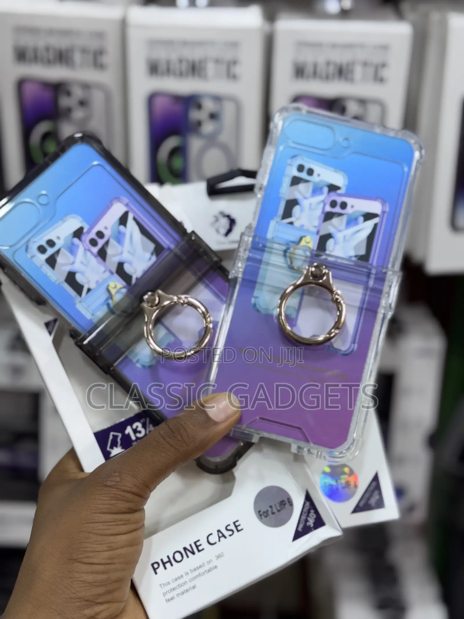 Crystal Clear Cover With Ring Holder for Galaxy Z Flip 6