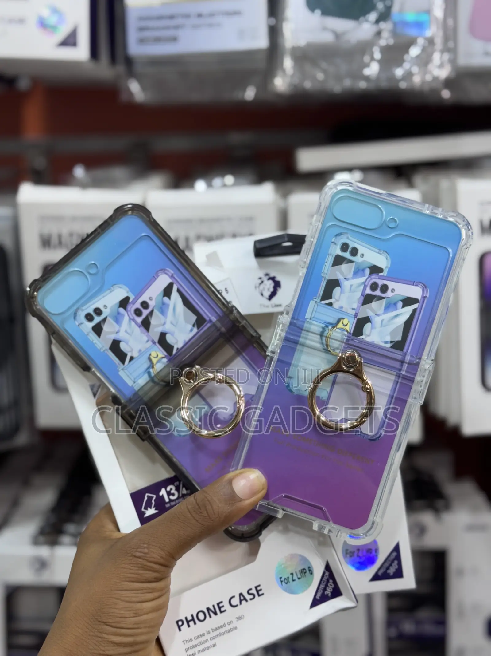Crystal Clear Cover With Ring Holder for Galaxy Z Flip 6