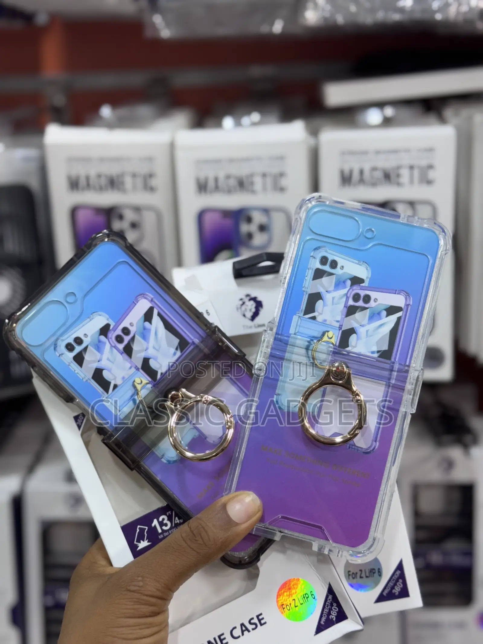 Crystal Clear Cover With Ring Holder for Galaxy Z Flip 6