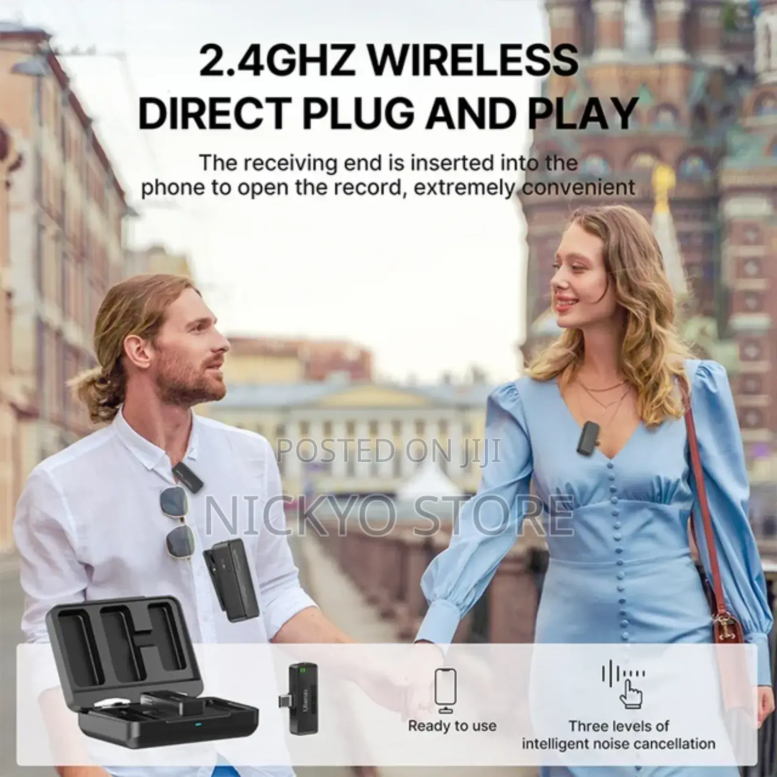 Pack Wireless Lavalier Microphone With Charging Case