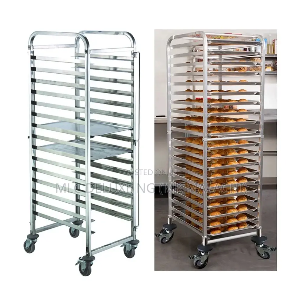 Stainless Steel Commercial Tray Trolley 16trays Capacity