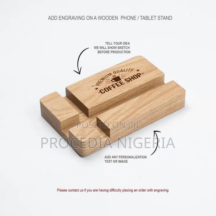 Unique Phone Holder and Tablet Stand - 100% Wood