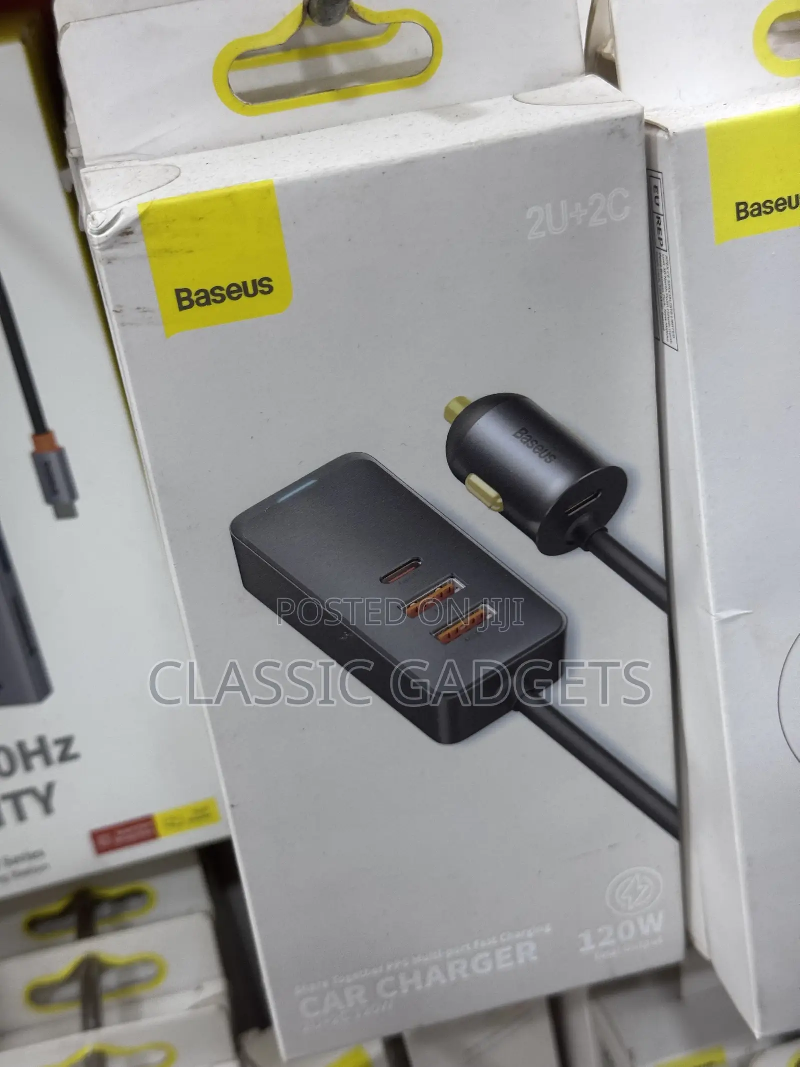 Baseus 120W PD Car Quick Charger With 2 Usb /1 Type-C Ports