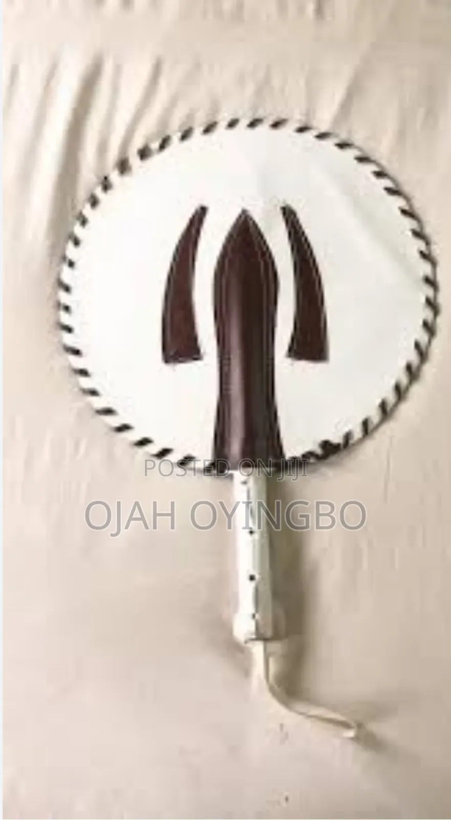 Authentic Igbo Animal Hide Royal Fan – Premium Traditional Akupe
