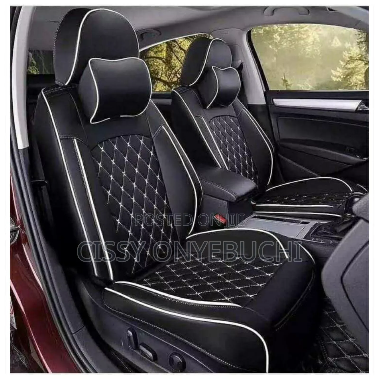 Black and White Seat Covers Complete Set