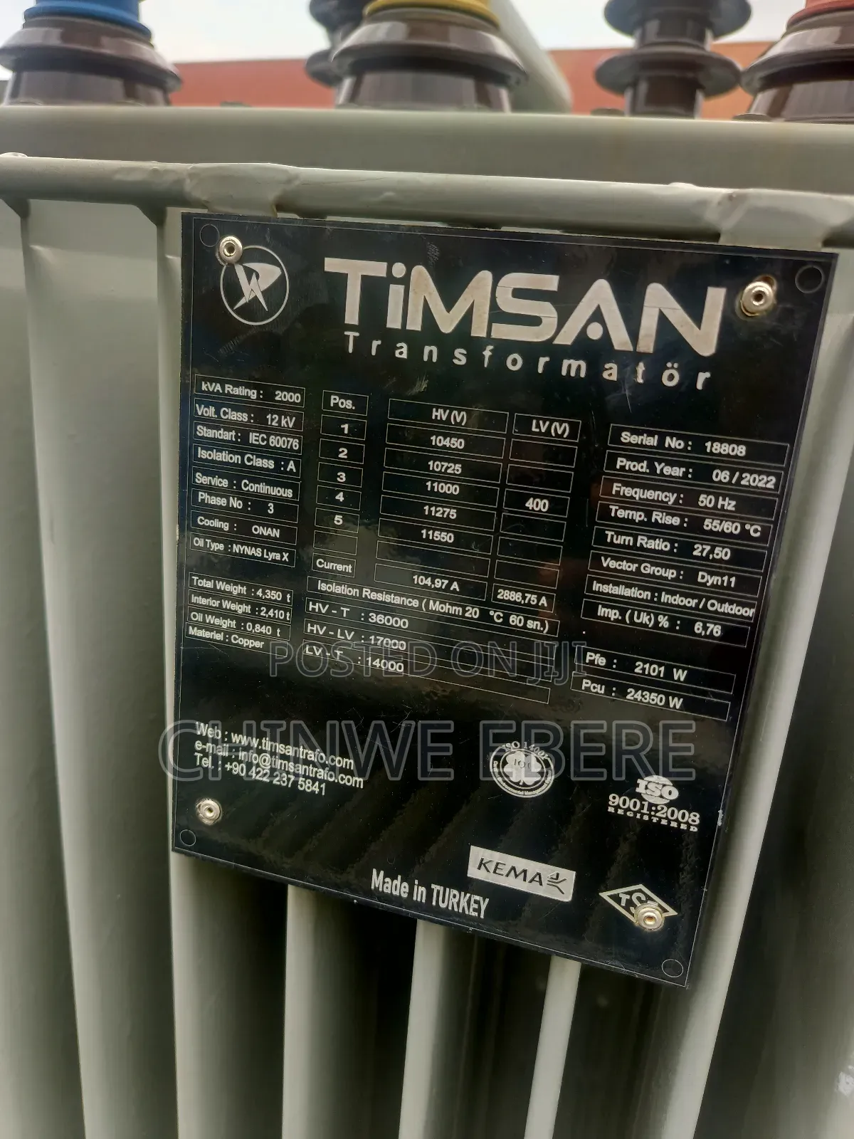 2MVA 3-Phase ONAN Distribution Transformer
2000kva