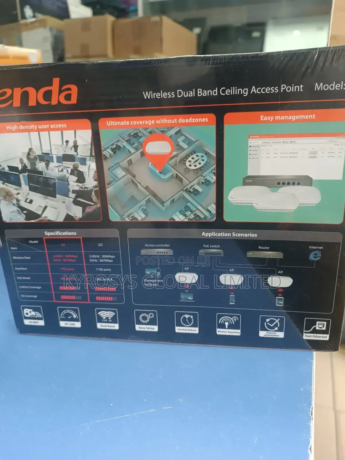 Tenda Wireless Dual Band Ceiling Access Point