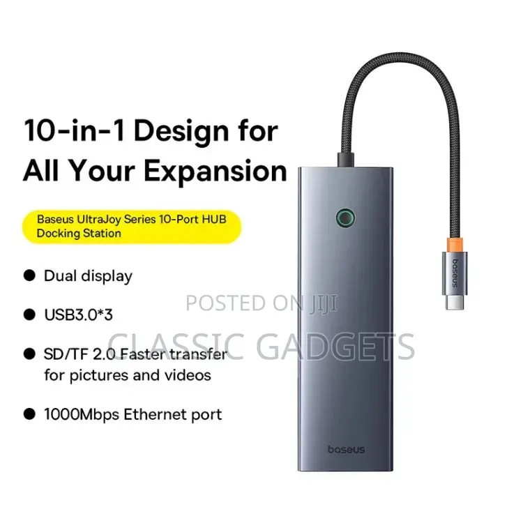Baseus at 60hz 10-Port Type-C HUB Docking Station