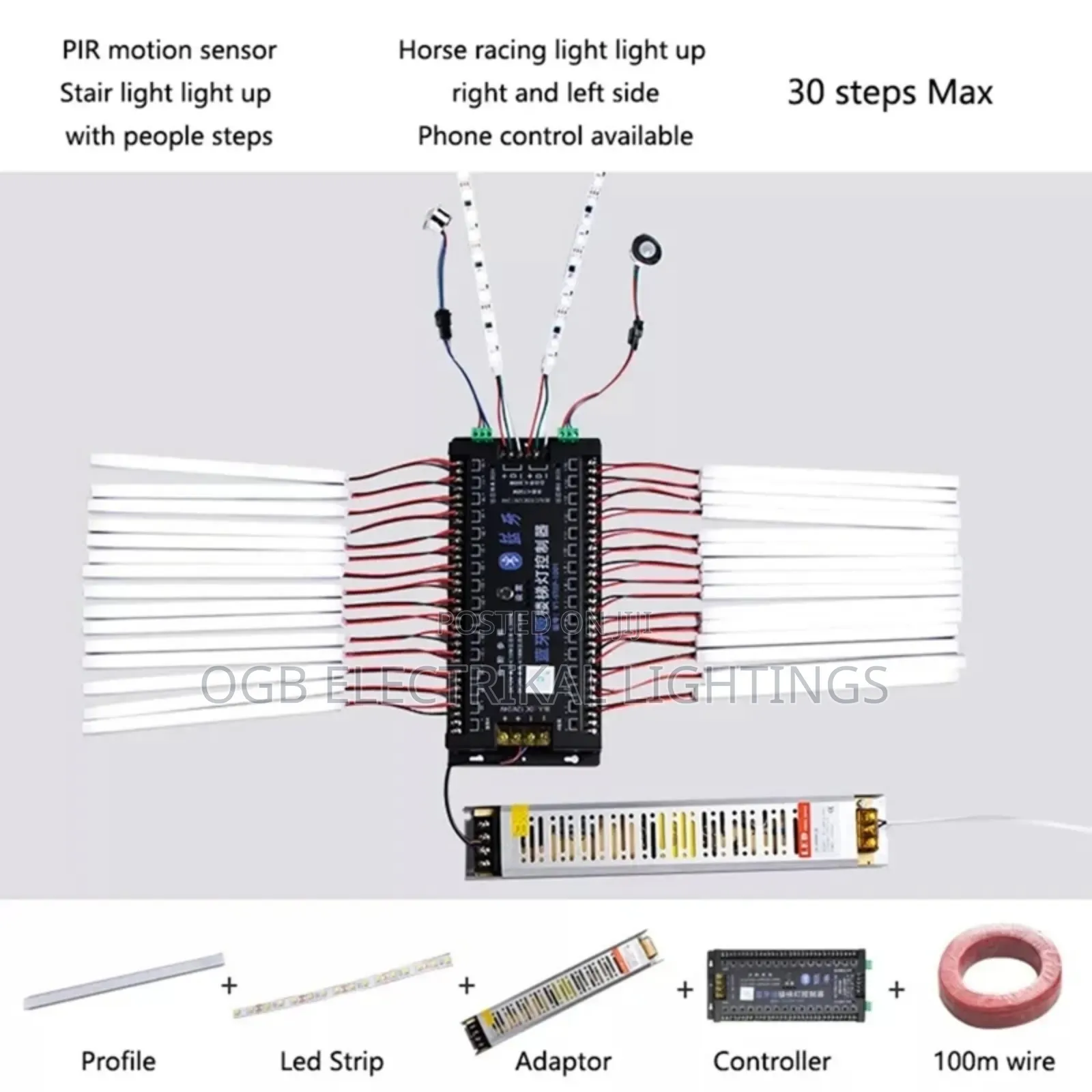 Phone Control Pir Motion Sensor Stair Light Controller