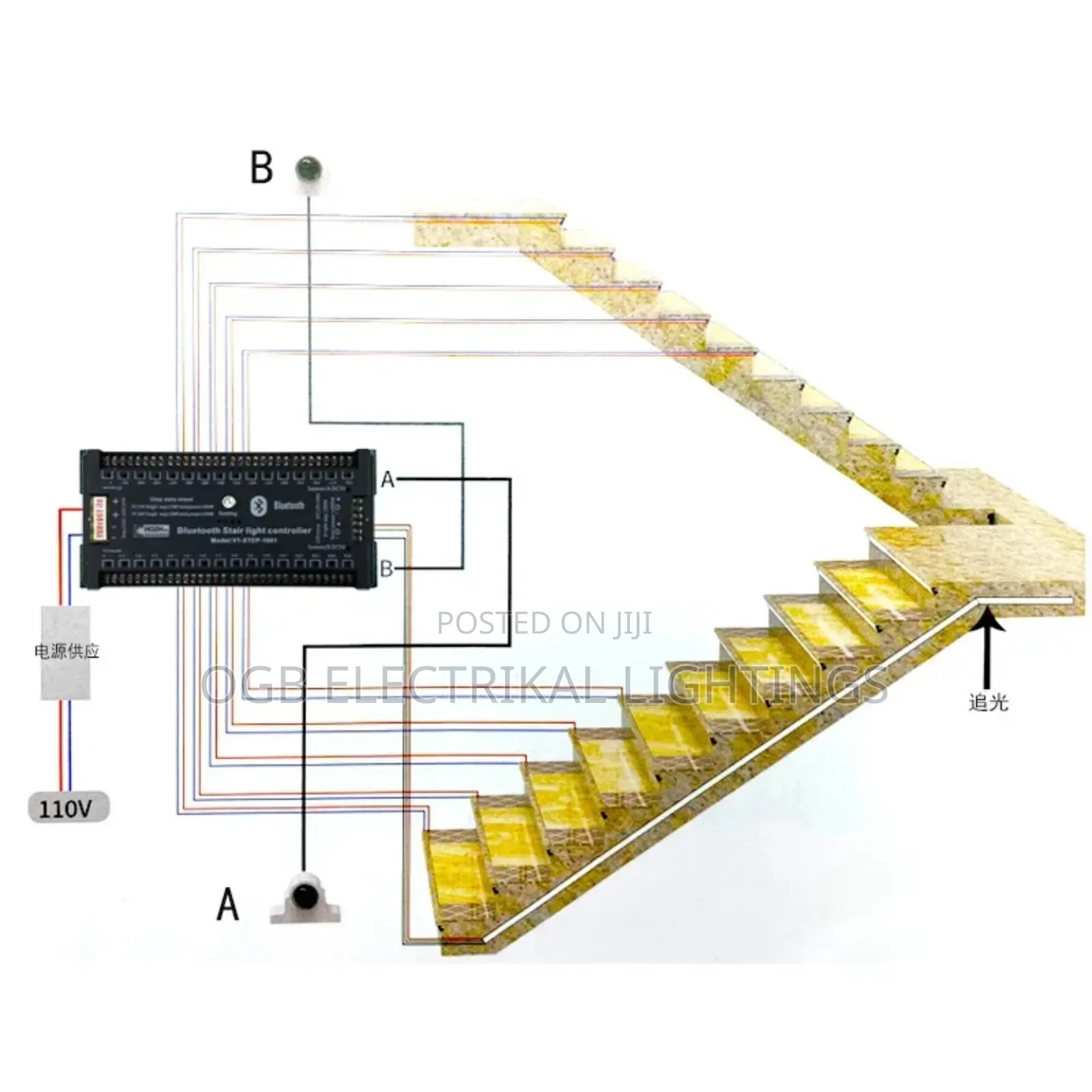 Phone Control Pir Motion Sensor Stair Light Controller