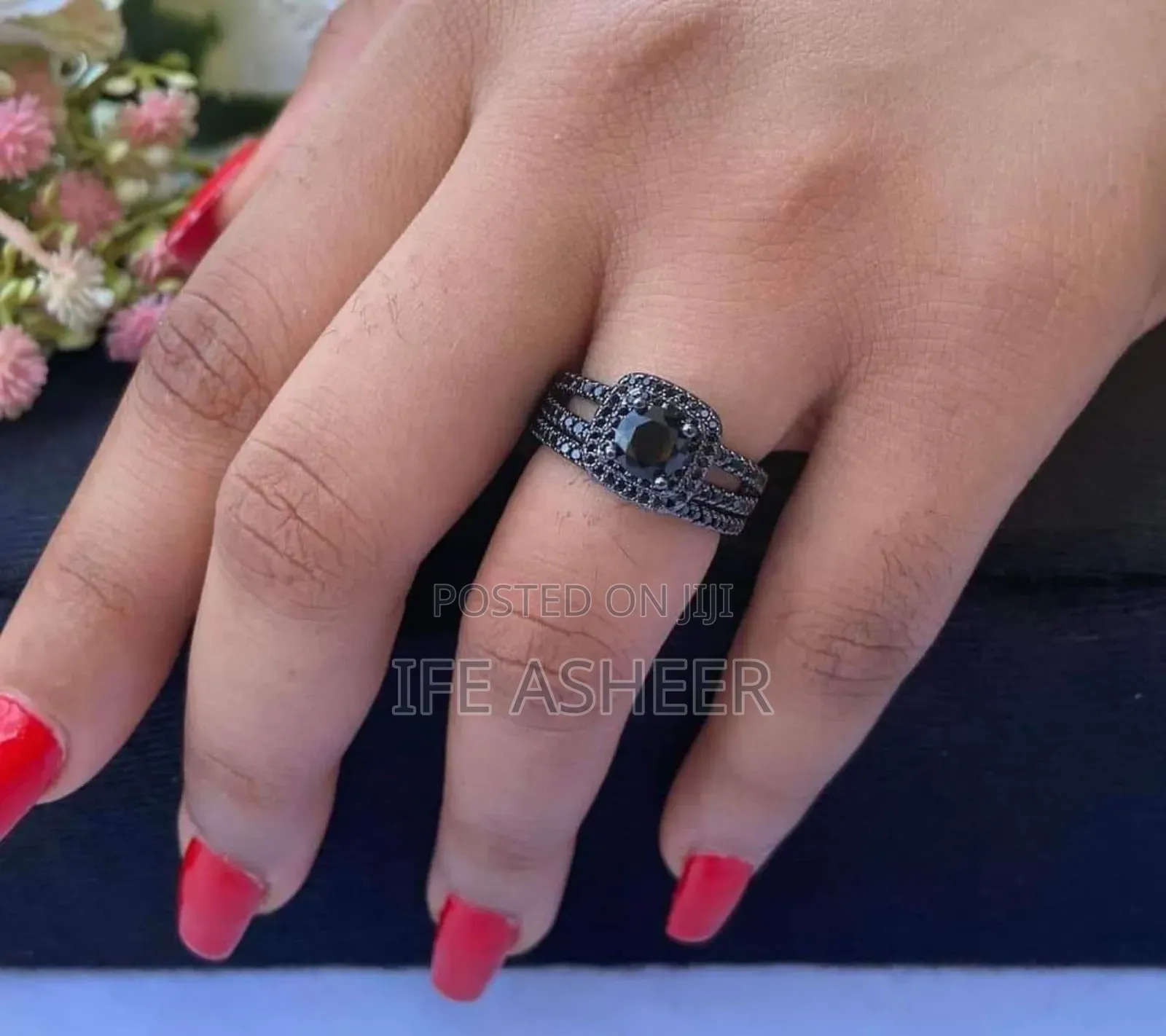 Ladies Black Set Of Wedding Ring 0003