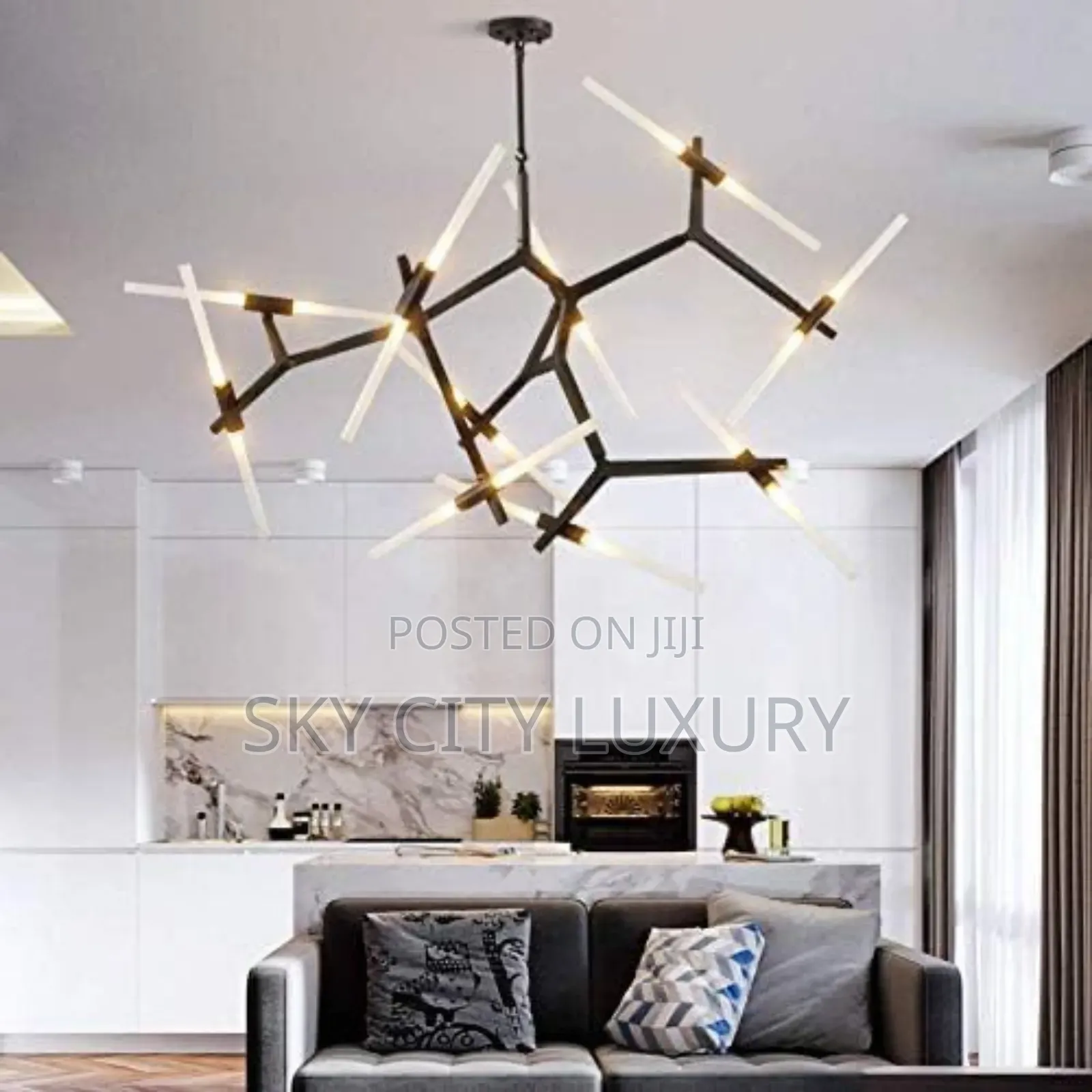 Sputnik Frosted Glass Chandelier Light