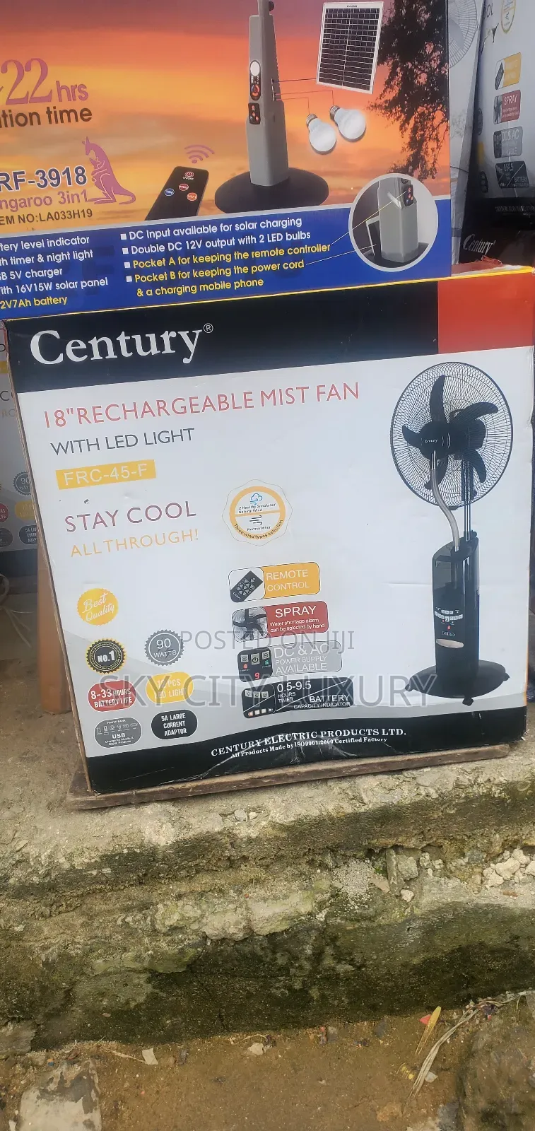 18inchs Rechargeable Water Fan Century
