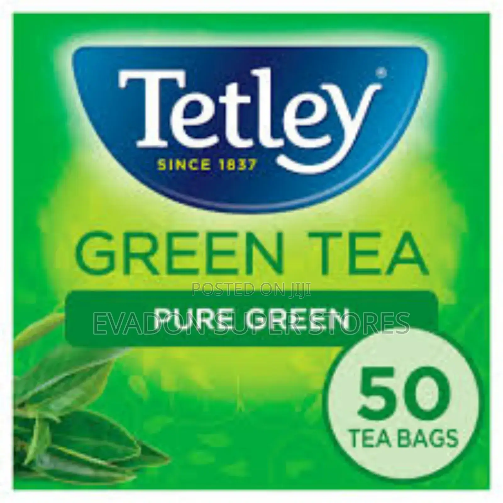 Tetley Green Tea. Pure, Lemon, and Decaff. 50 Tea Bags