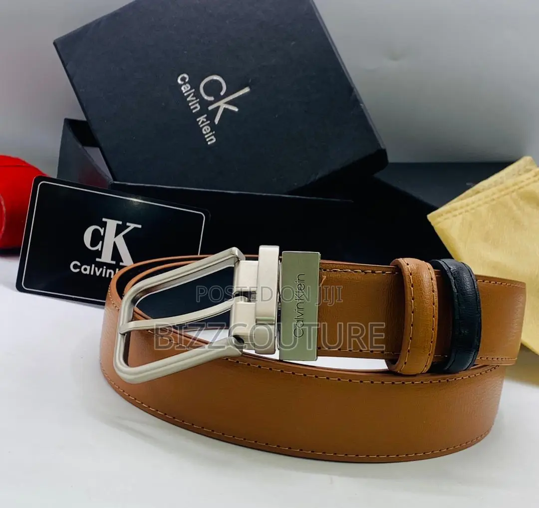 Original CALVIN Klein Buckle Brown Leather Belt in Store
