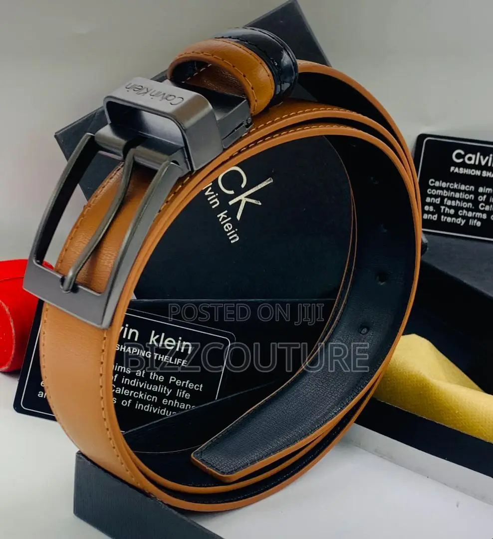 Original CALVIN Klein Brown and Black Dual Leather Belt