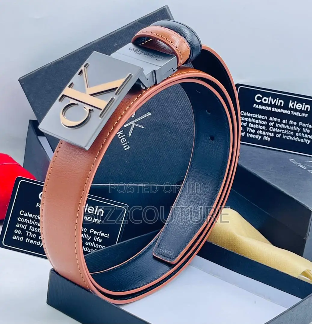 Original CALVIN Klein Brown and Black Leather Belt